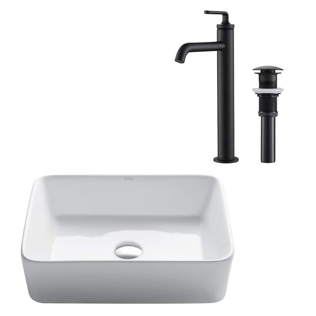 Kraus Elavo 19-1/4" Vitreous China Bathroom Sink with 1.2 GPM Deck