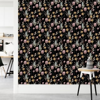 Dark Wallpaper with Protea Peel and Stick and Prepasted - Bed Bath ...