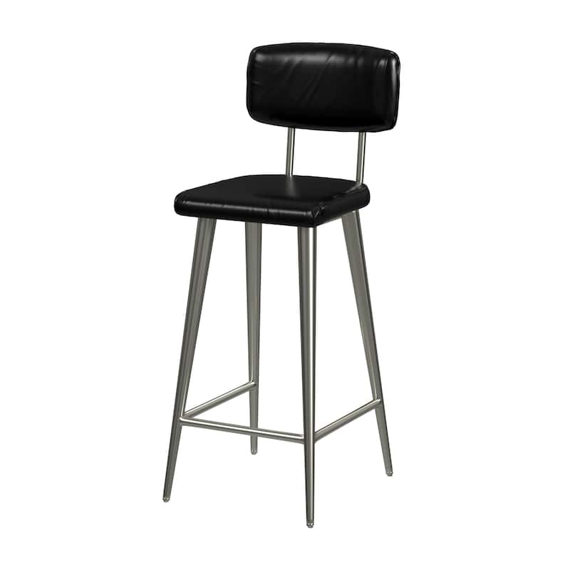 Saddle Genuine Leather Rectangular 26" Counter Stool - Black Licorice