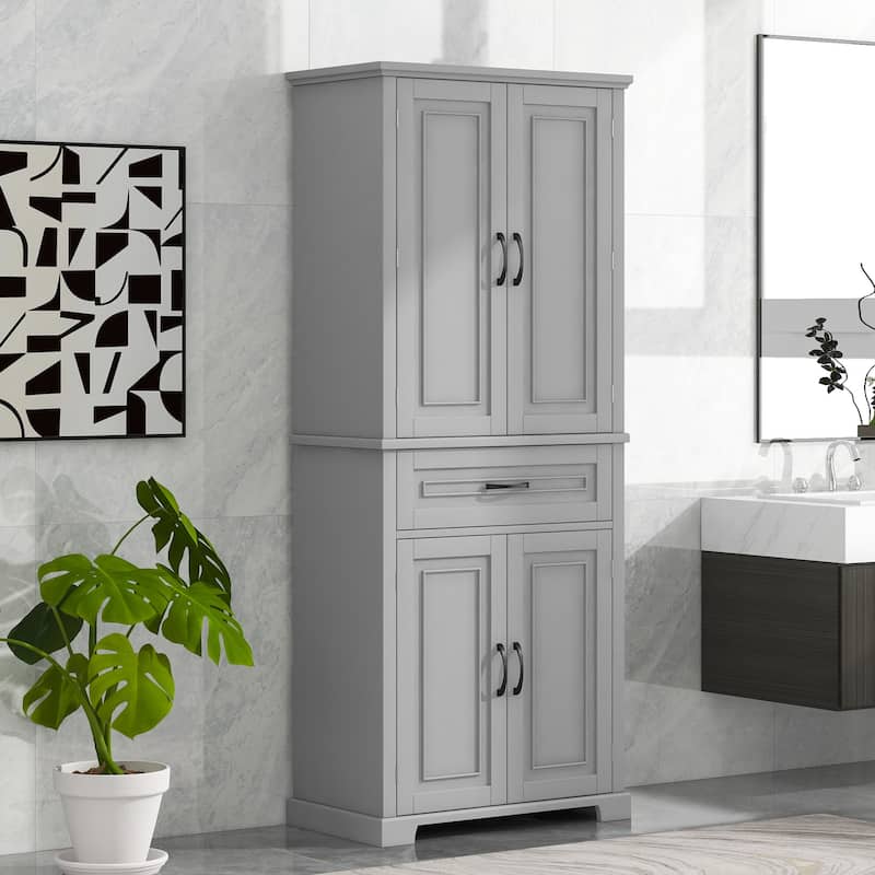 Bathroom Storage Cabinet with Doors and Drawer,Multiple Storage Space,Adjustable Shelf
