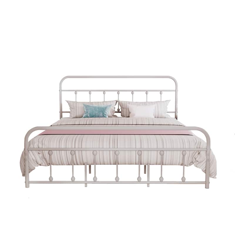 Goutwel Metal Bed Frame Victorian Vintage Style Headboard and Footboard