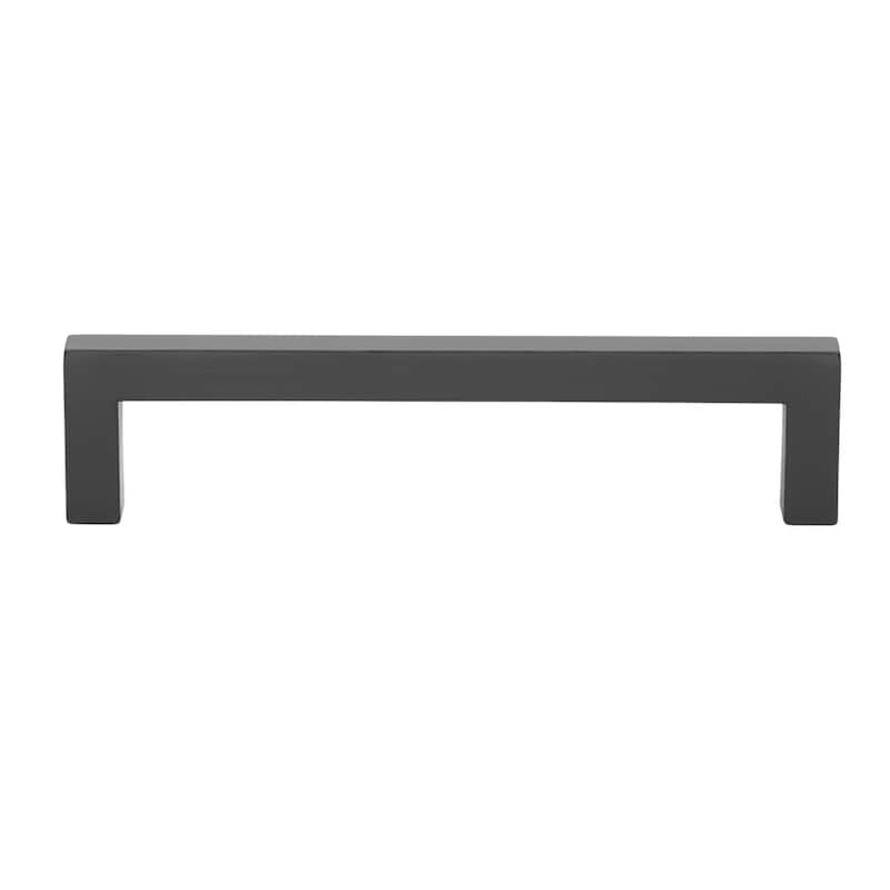 GlideRite 5-inch Matte Black Solid Square Bar Pull Handle (Pack of 10)