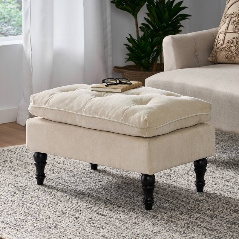 Lofton 28inch Pillow Top Ottoman - Cream