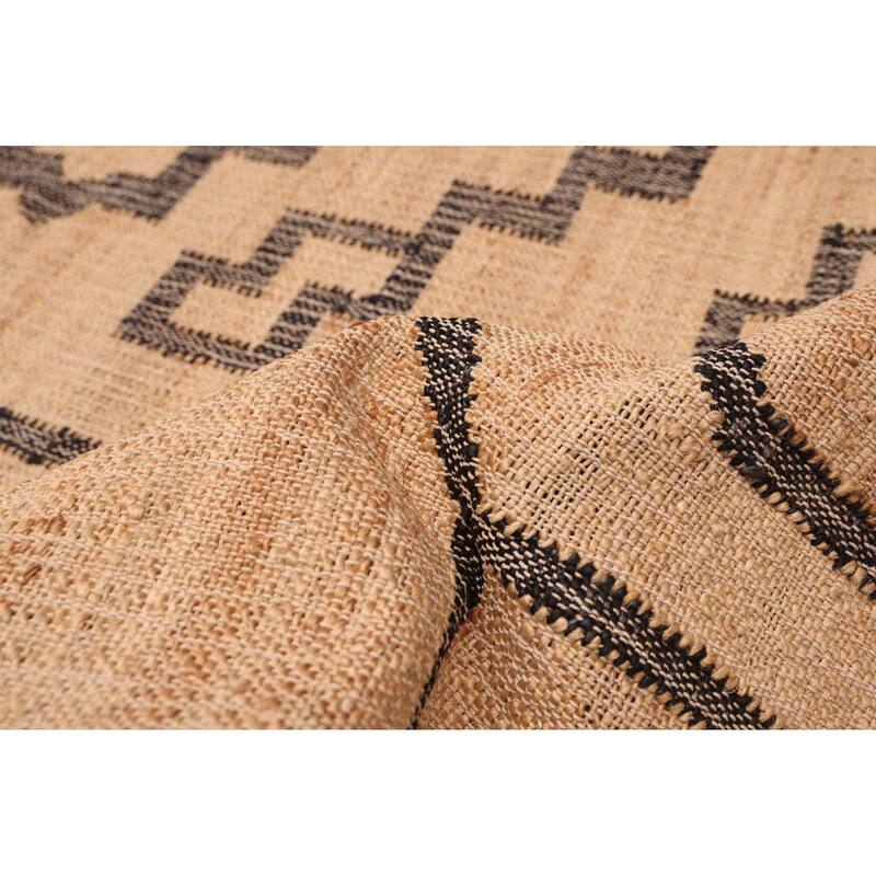 ECARPETGALLERY Flat-Weave Palas Denizli Tan Jute Kilim - 5'5 x 7'5
