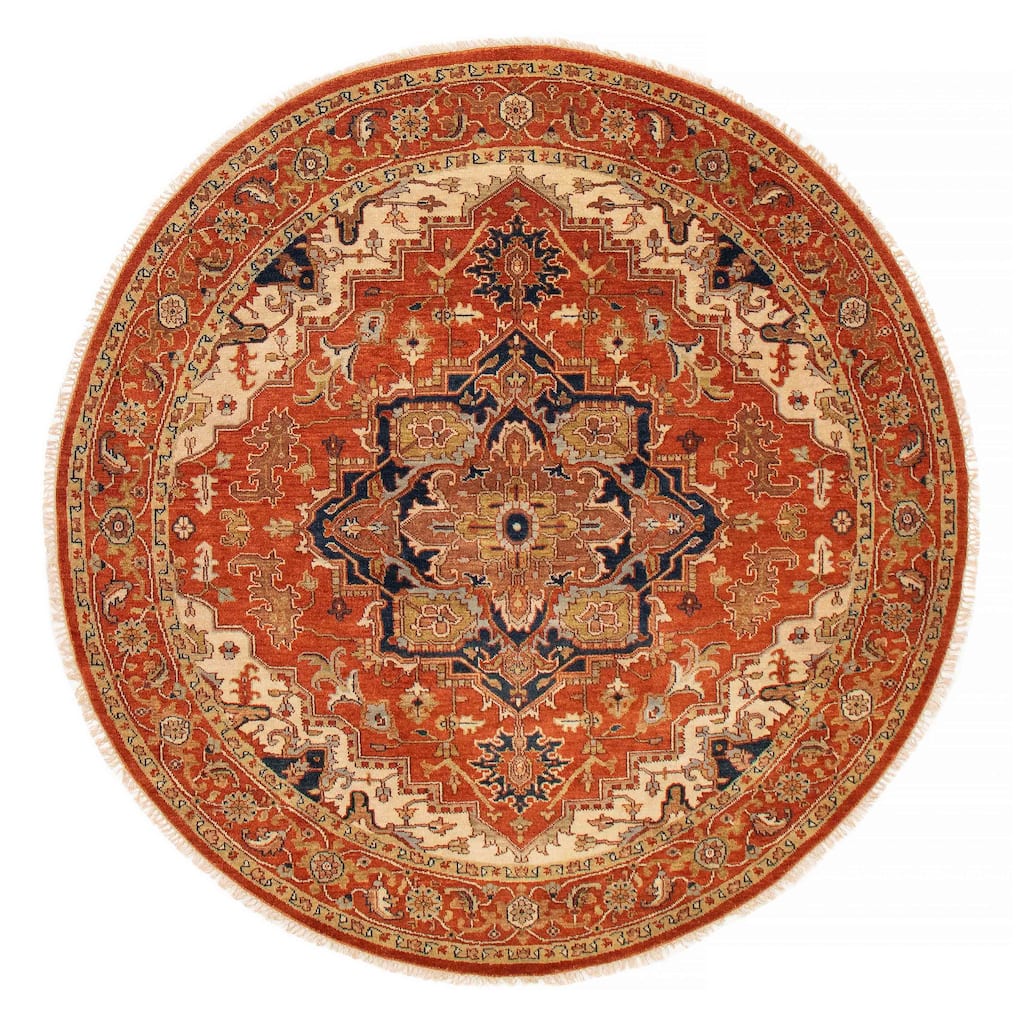 ECARPETGALLERY Hand-knotted Jules Sultane Dark Copper Wool Rug - 8'0 x 8'0