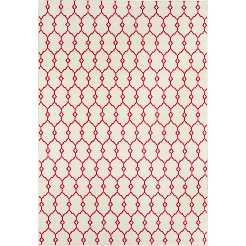 Momeni Baja Trellis Indoor Outdoor Rug - 1'8" x 3'7" - Ivory