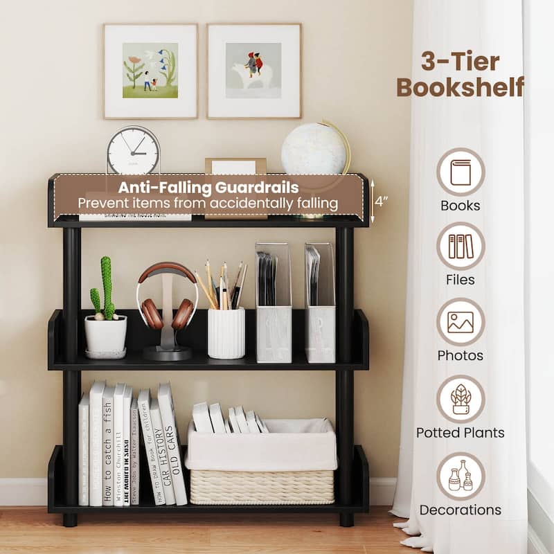 Costway 1/2 PCS 3-Tier Bookshelf with Anti-Tipping Kit, Industrial - See Details