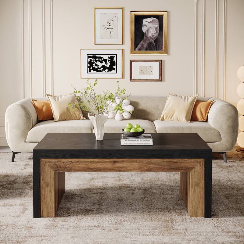 47'' Rectangle Coffee Table Accent Center Table with Sturdy Base
