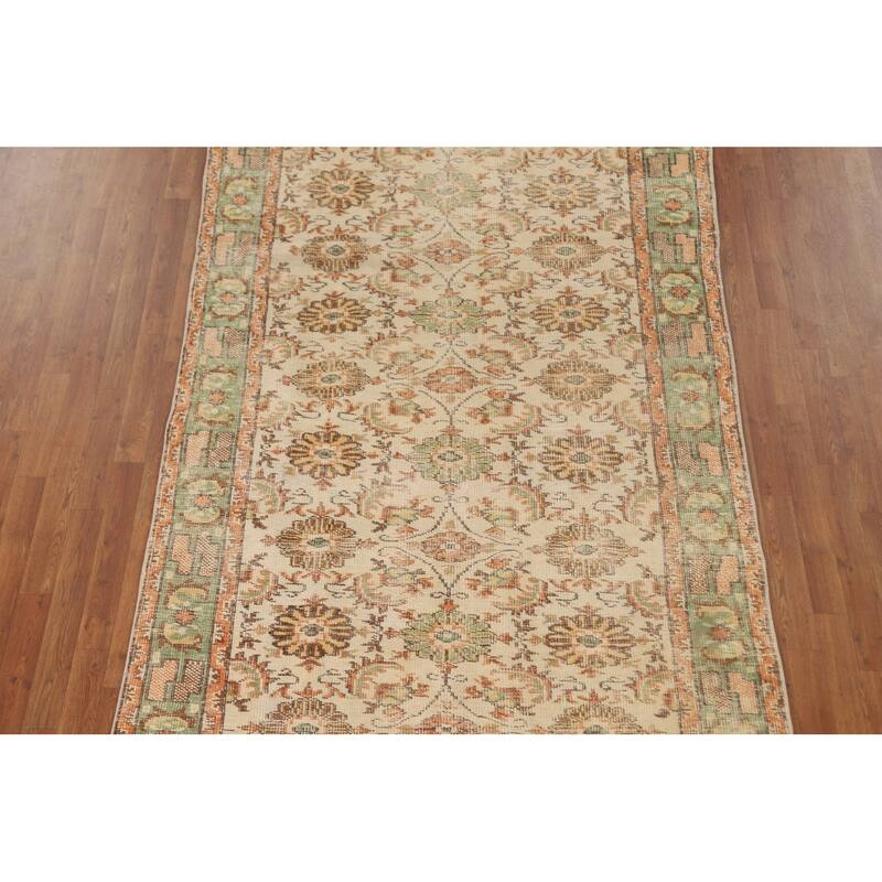 Distressed Sparta Turkish Vintage Area Rug Hand-Knotted Wool Carpet - 5'3"x 8'11"
