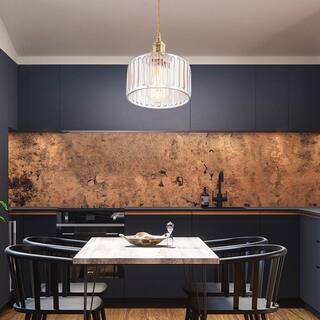 Vintage pendant light gold hanging light glass island lights