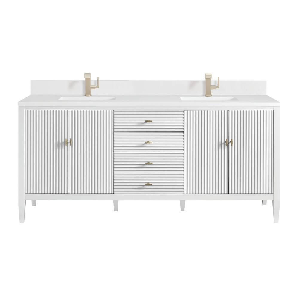 James Martin Vanities 485-V72-1WZ Myrrin 72" Double Basin Wood Vanity