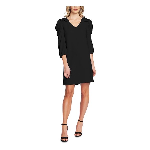 black shift work dress