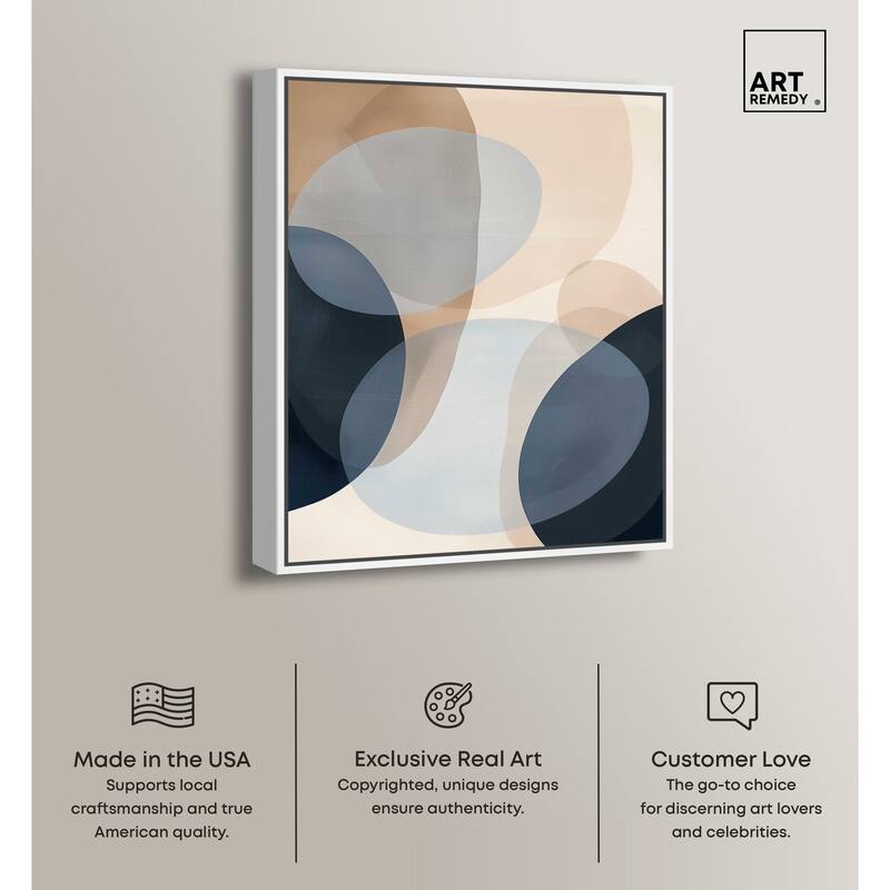 Art Remedy In My Thoughts Framed Abstract Shapes 1 Piece Canvas Wall Art