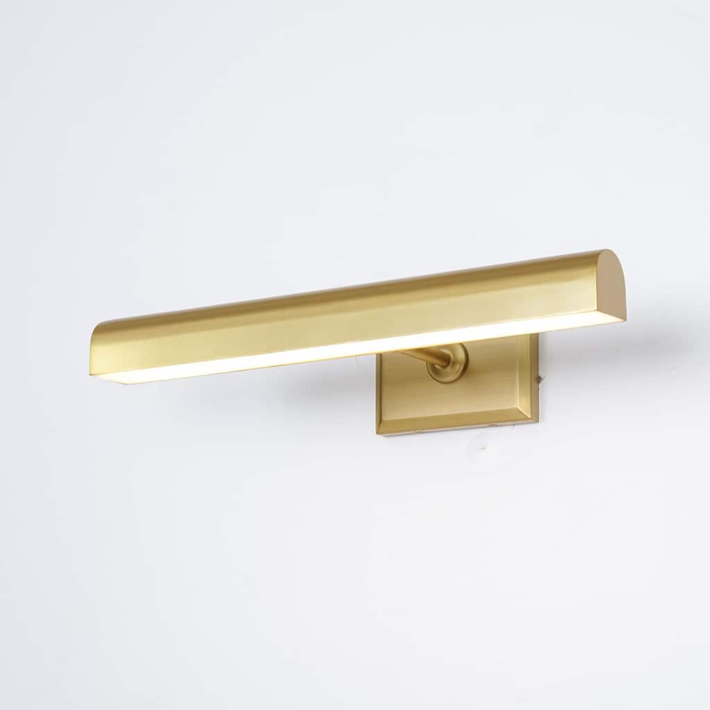 1-Light Brass/Matte Black/Chrome Dimmable Linear LED Iron Wall Light with Warm 3000K Light