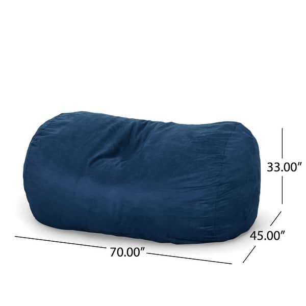 dimension image slide 3 of 4, Asher Traditional 6.5-foot Suede Bean Bag Chair by Christopher Knight Home
