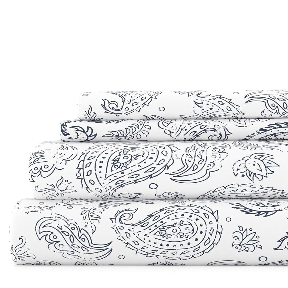 Becky Cameron Double Brushed Printed 4pc Deep Pocket Bedsheet Sets