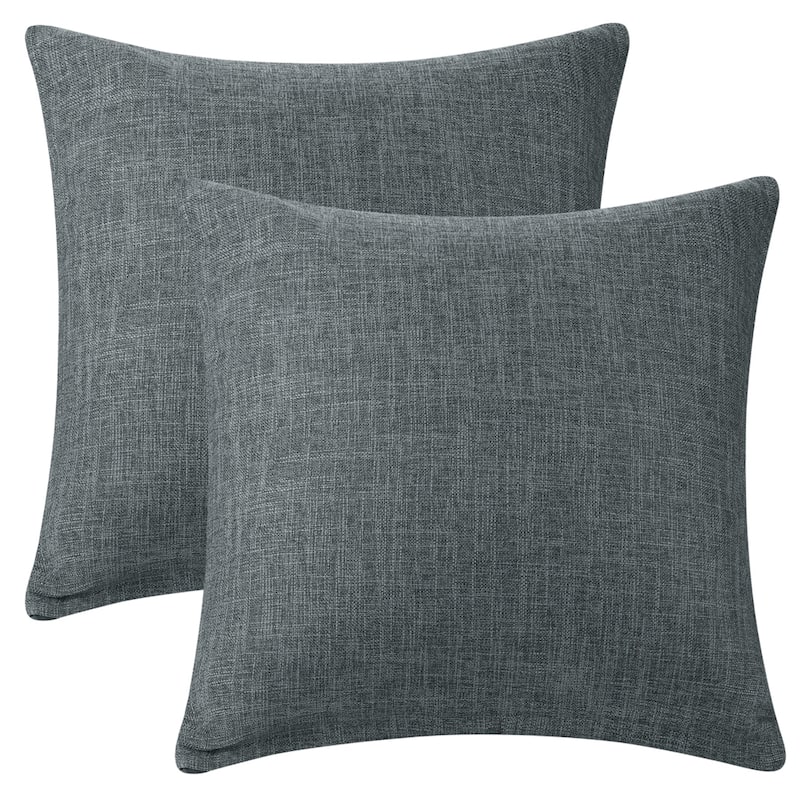 2 Packs Linen Decorative Throw Pillow Cover Solid Contemporary Pillow Cover
