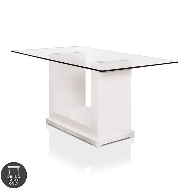 Furniture of America Jem 59" Contemporary White Wood Dining Table