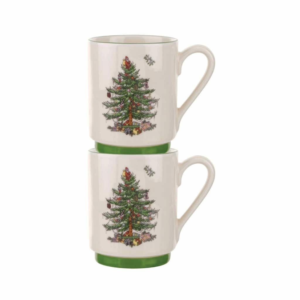 Spode Set of 2 Christmas Tree Stacking Mug