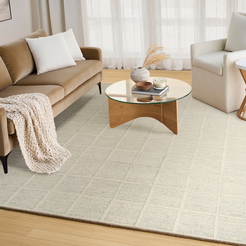 DKNY Pure Framework Indoor only Geometric Area Rug - Ivory - 8'6" x 11'6"