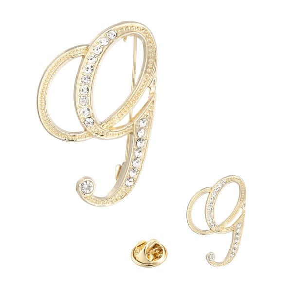 Rhinestone Letter Brooch Pins, Initial Rhinestone Alphabet Letter Lapel  Badges Pin for Women Men Suits Dress Coat - Gold Tone - Bed Bath & Beyond -  43590013