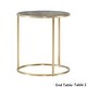 preview thumbnail 17 of 22, Subira Antique Gold Finished Metal Wood Round Coffee Table Nesting Set by iNSPIRE Q Bold
