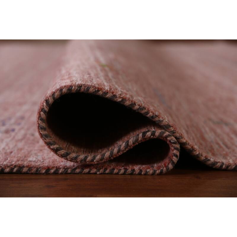 Hand Knotted Oriental 100% Wool Carpet Tribal Tribal Peach Gabbeh Area Rug - 11' 3'' X 9' 1''