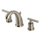 preview thumbnail 2 of 20, Kingston Brass Manhattan Two-Handle 3-Hole Deck Mount Widespread Bathroom Faucet with Retail Pop-Up Drain Brushed Nickel