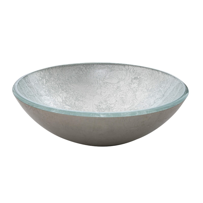 Fine Fixtures Modern glass Vessel Round 16 X 16 - Silver