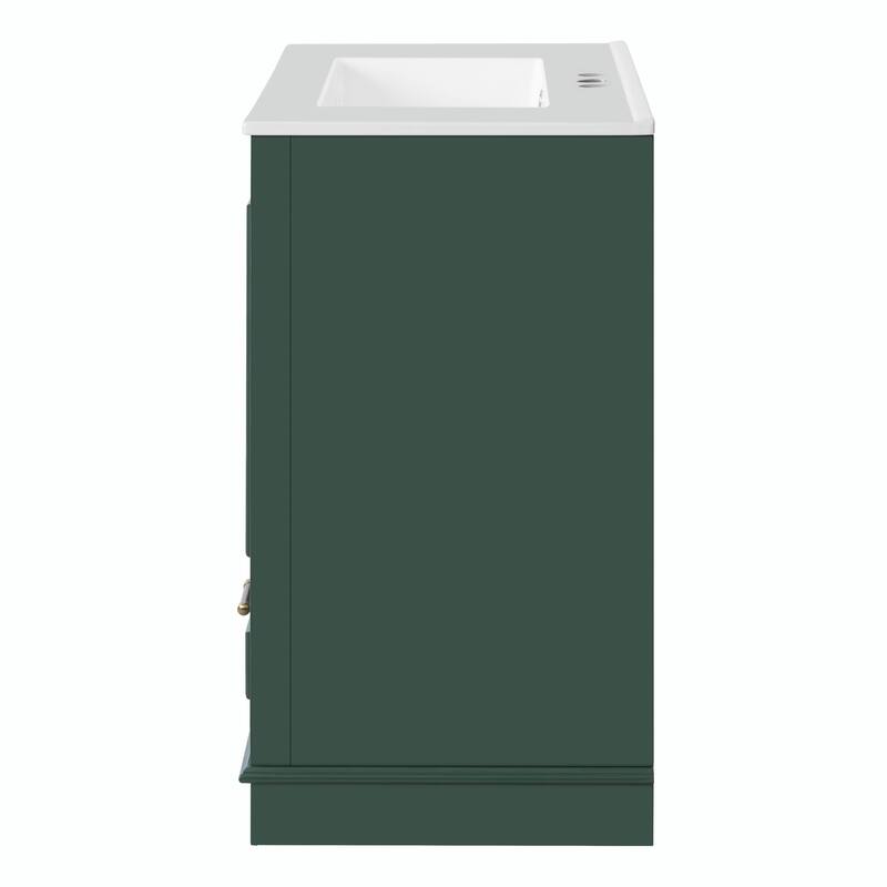 30" Luxurious Bathroom Vanity with Ceramic Sink - Bathroom Cabinet with 2 Large Soft Closing Doors