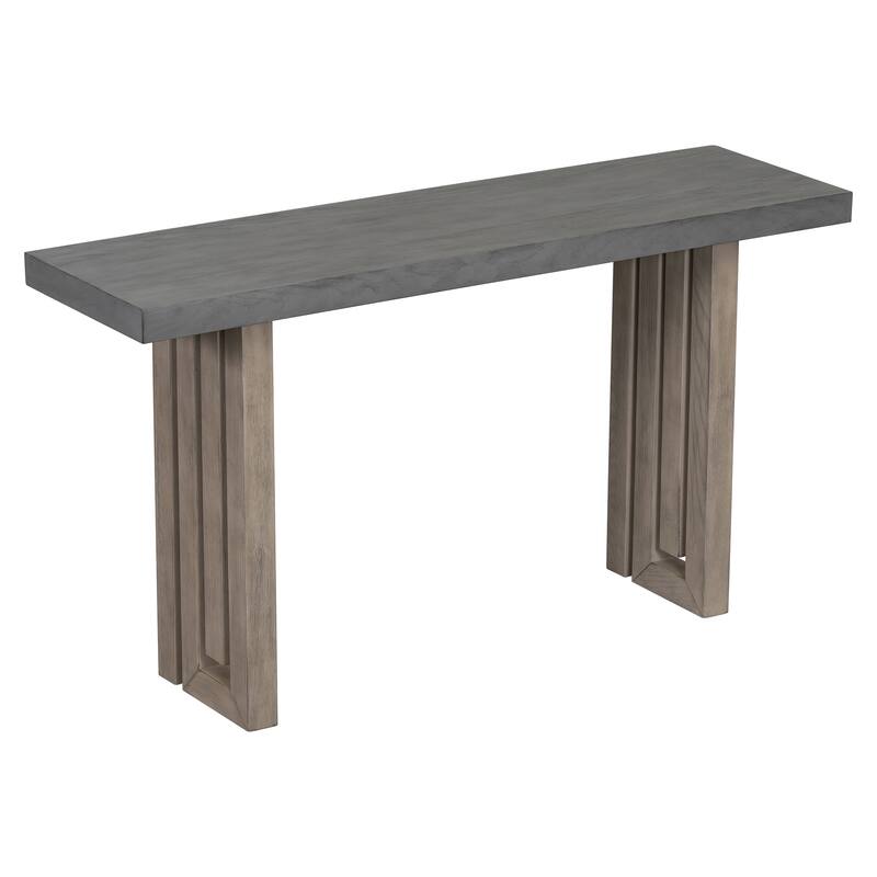Uniquely Designed Oak Veneer Console Table with Distinctive Side Shapes, Suitable for Entryway, Hallway