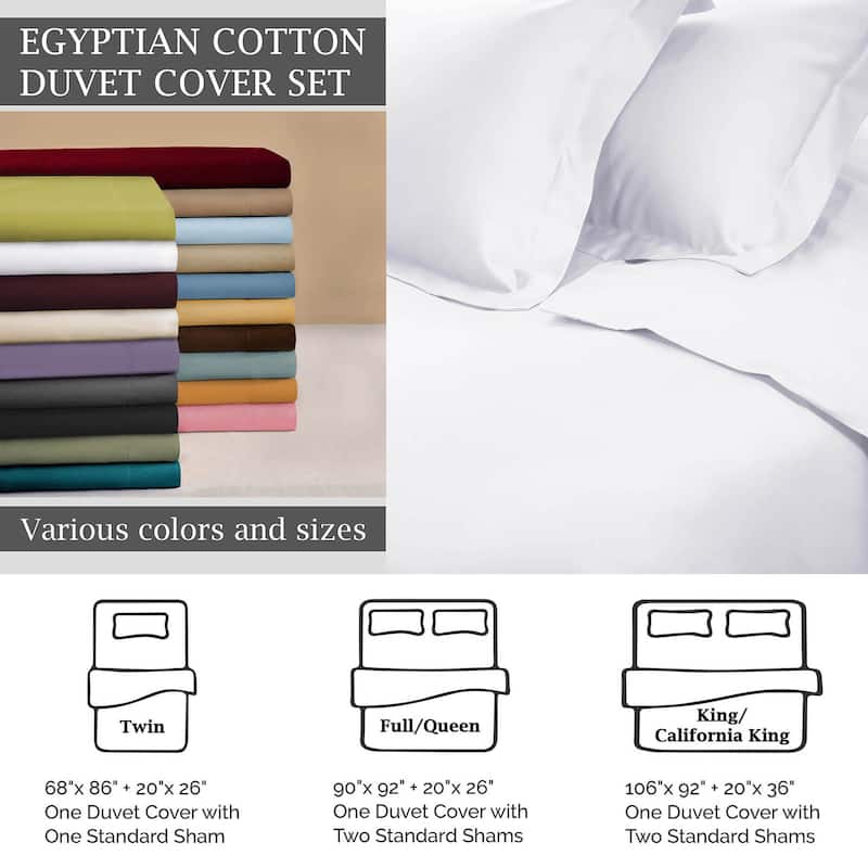 Superior Egyptian Cotton 650 Thread Count Solid Duvet Cover Set