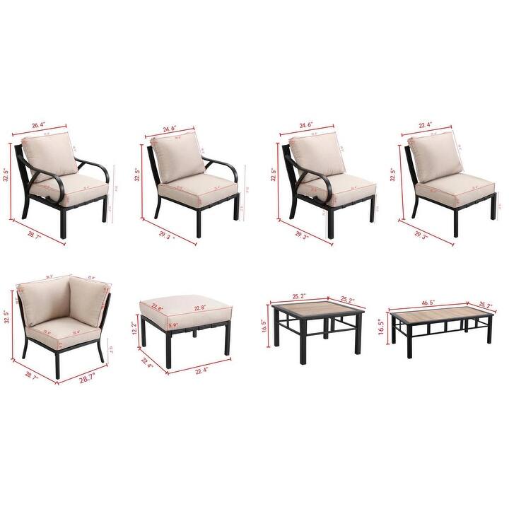 Patio Festival Outdoor Wave-Arm Chair with Cushions