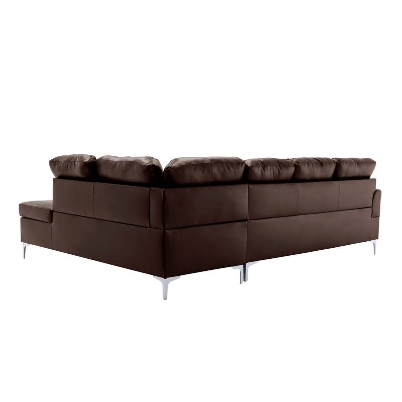 McCafferty Faux Leather Sectional Sofa with Ottoman