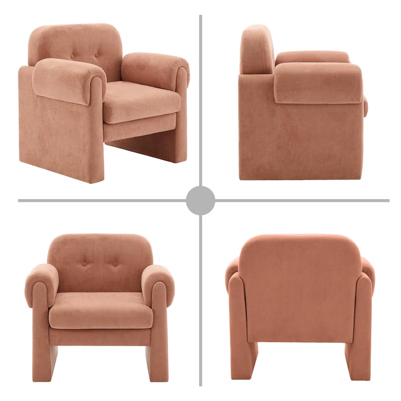Modern Cloud Velvet Accent Chair with Removable Cushion for Living Room