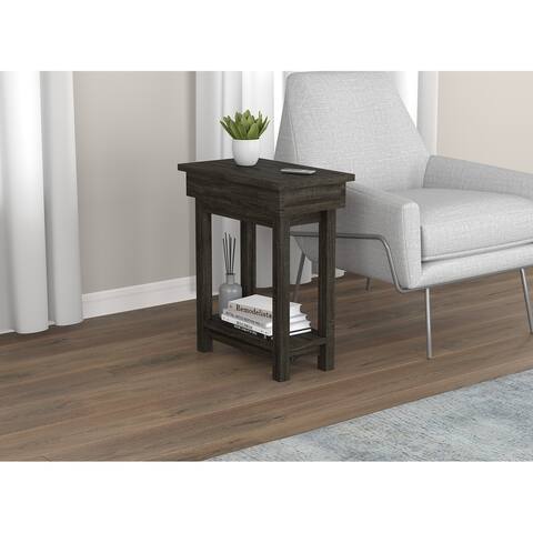 Accent Table 20L Dark Grey Open Top Drawer - 20" x 11.4" x 24"