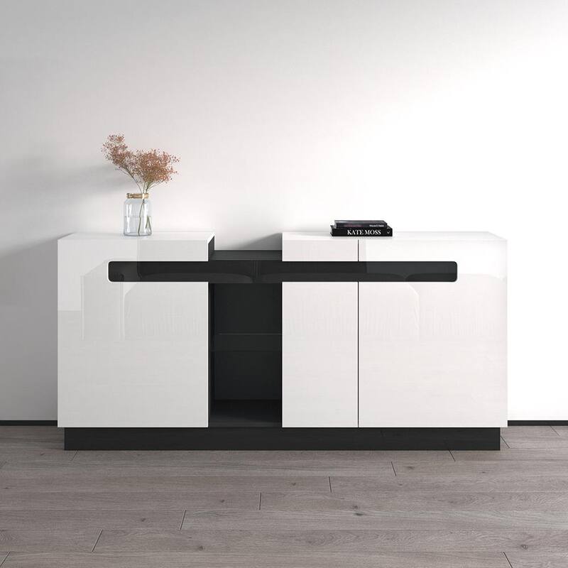 Talia 71" Sideboard - White/Black