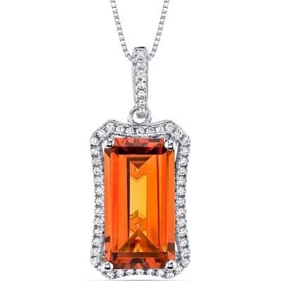 7 ct Padparadscha Sapphire Pendant in Sterling Silver