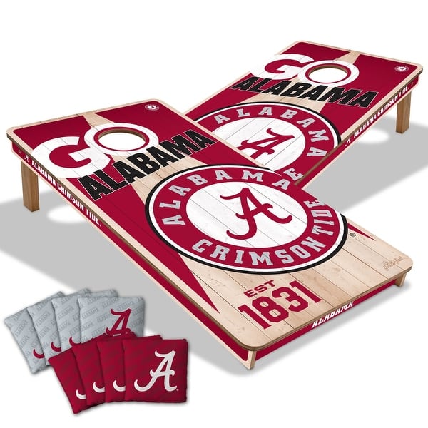 slide 2 of 6, Alabama Crimson Tide NCAA 2x4 Cornhole Board Set Include Carrying Case