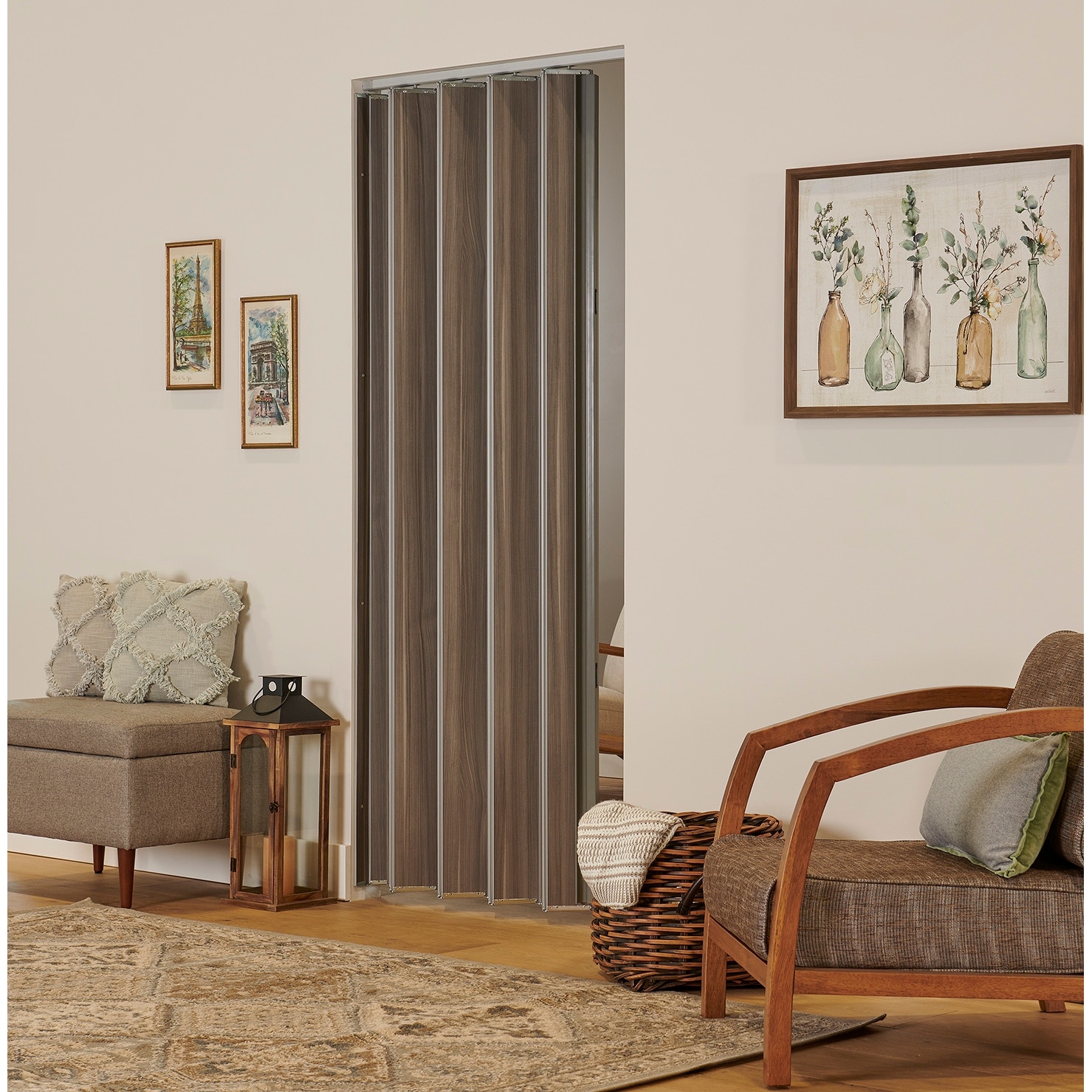 Spectrum Woodshire Driftwood MDF Folding Closet Door Accordion Door 36 x 80