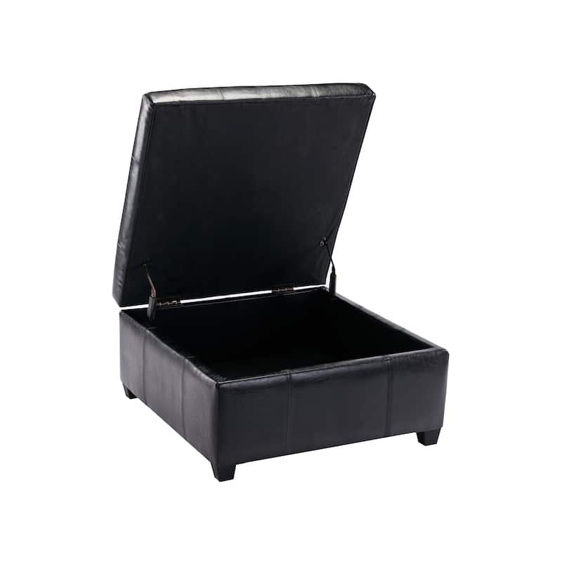 Porthos Home Jara Faux Leather Flip Top Square Storage Ottoman