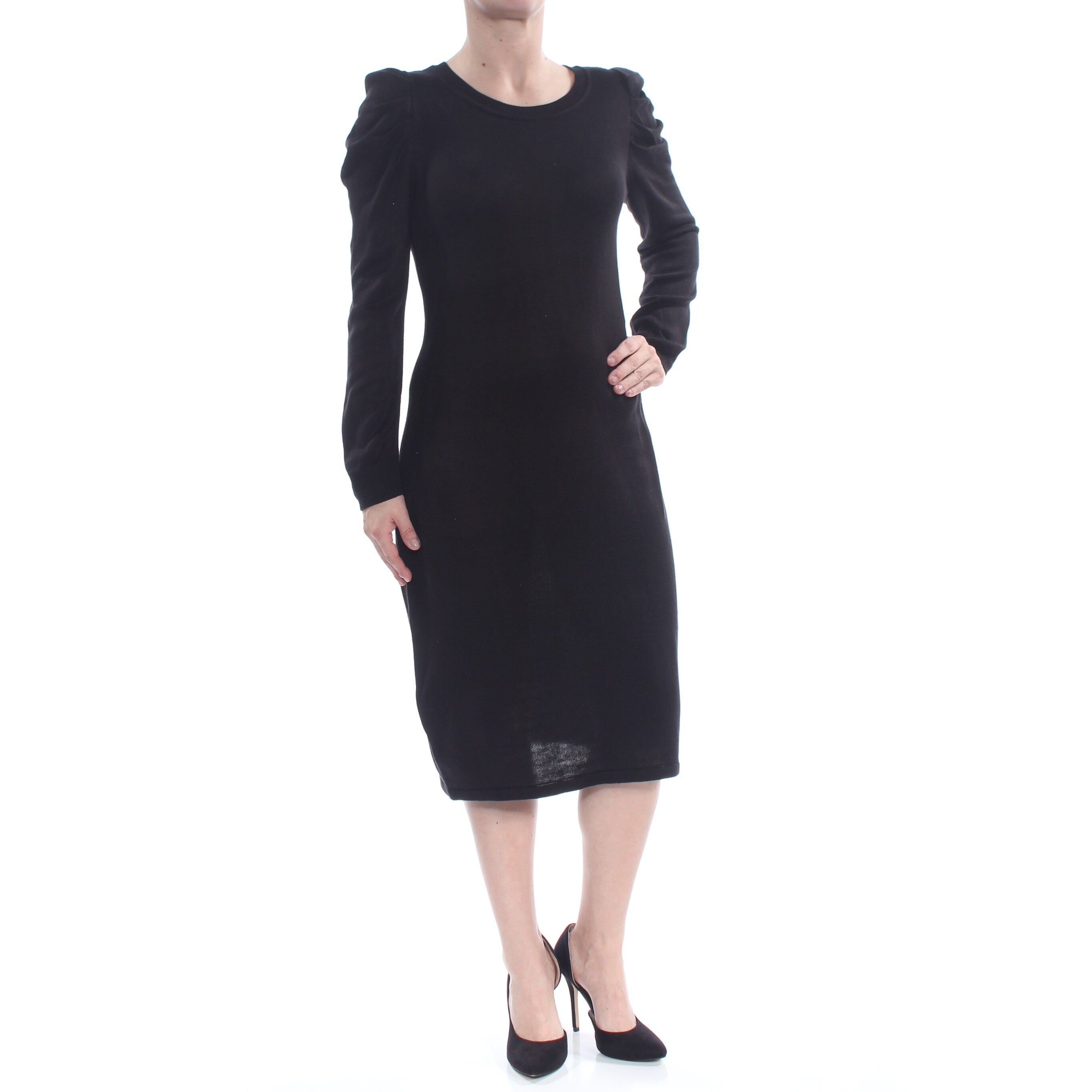 black shift work dress