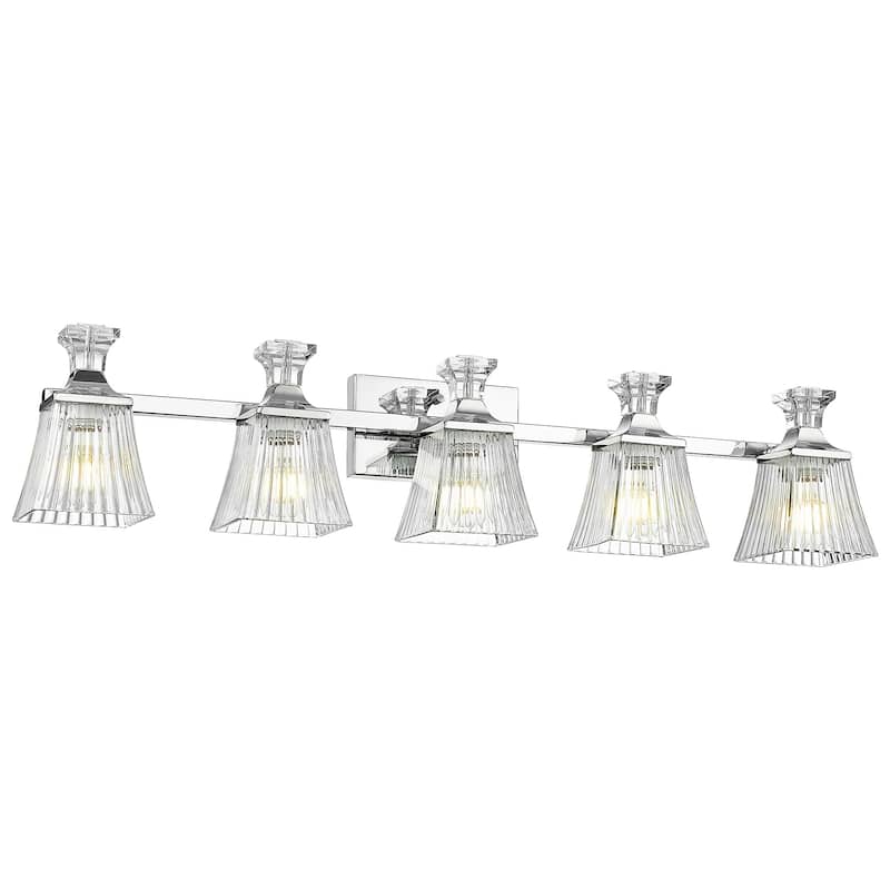 38" 5-Light Bathroom Vanity Light, Brushed Nickel Finish