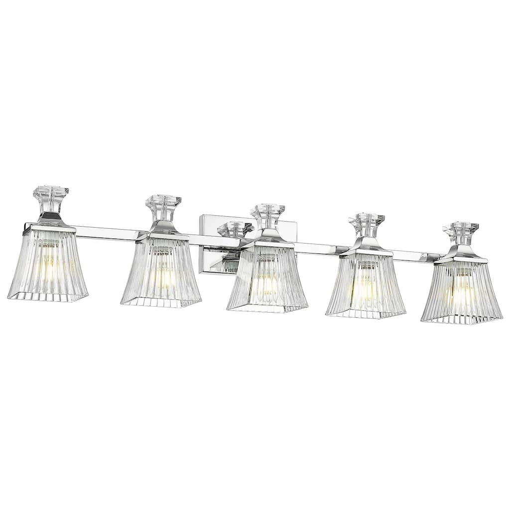 38" 5-Light Bathroom Vanity Light, Brushed Nickel Finish