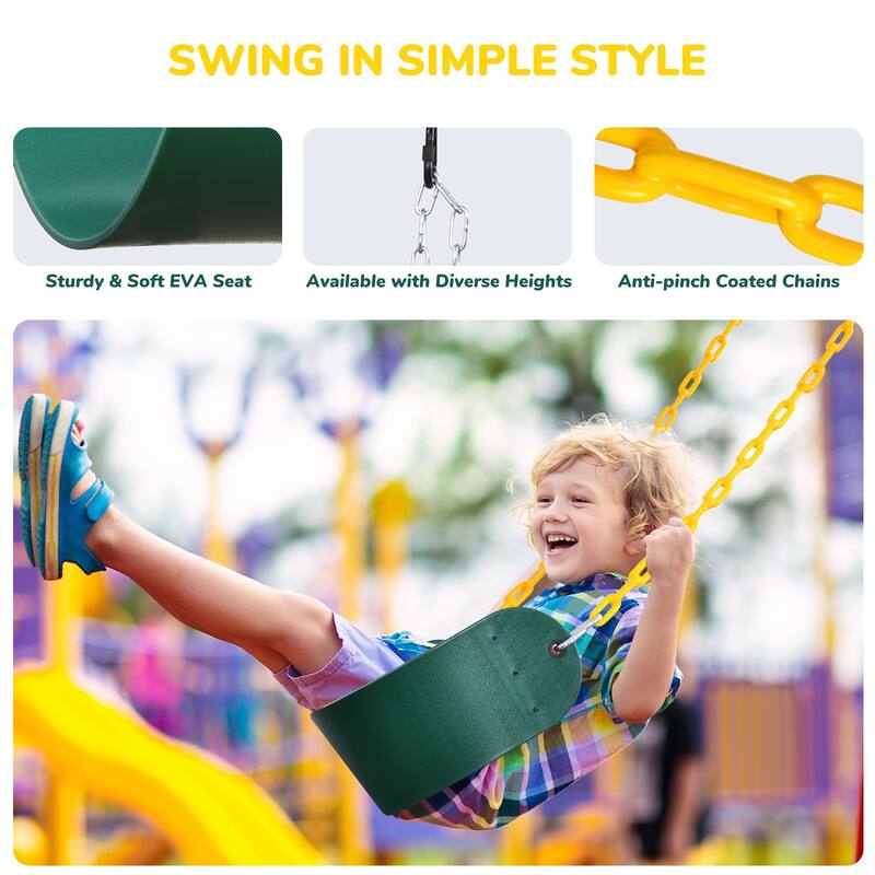 9.5' Heavy Duty Metal Swing Set