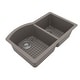 preview thumbnail 12 of 18, Karran Undermount Quartz 32 in. 60/40 Double Bowl Kitchen Sink Kit