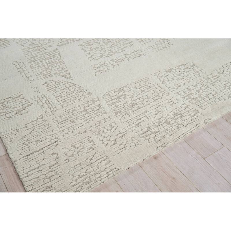 Exquisite Rugs Calexico Handmade Handwoven New Zealand Wool Ivory/Beige Area Rug