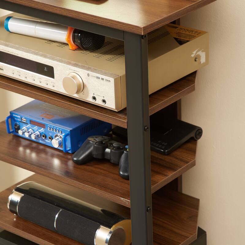 24" TV Stand with Shelves & Steel Frame for TVs Under 29"