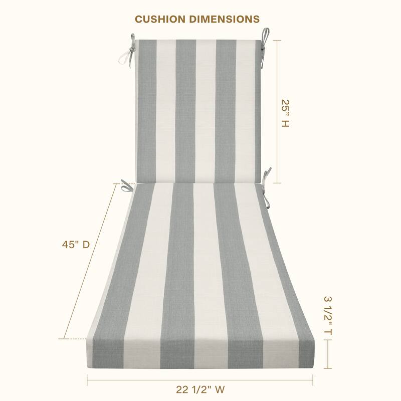 Textured Chaise Lounge Cushion - 22.5" wide x 70" long x 45" deep x 3.5" thick
