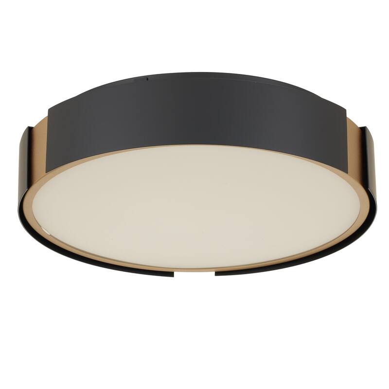 Ember 13" Matte Black Brass LED Flush Mount Ceiling Light